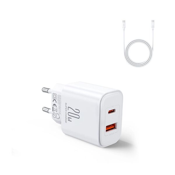 Bild 1 von 20W USB-A USB-C-Ladegerät + USB-C-Kabel – Weiß