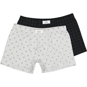 Don Herren Boxershorts 2er-Pack, Grau, XL