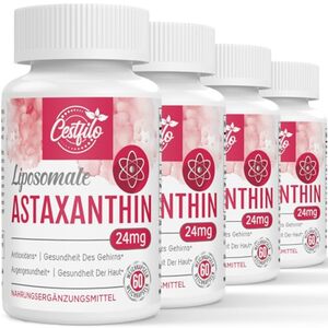 Cestfilo Liposomales Astaxanthin Ergänzungsmittel 24 mg, Maximale Absorption, Glutenfrei, Gentechnikfrei