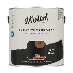 Stiltalent Wandfarbe 'deep black' matt 2,5 l