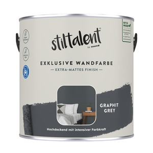 Stiltalent Wandfarbe 'graphit grey' matt 2,5 l