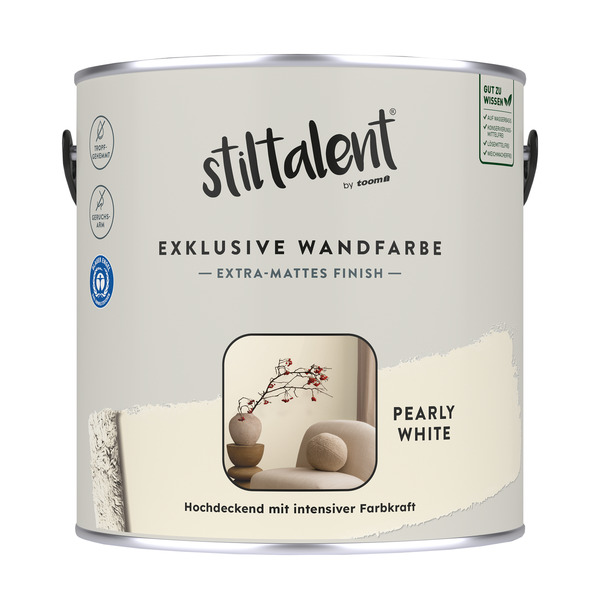 Bild 1 von Stiltalent Wandfarbe 'pearly white' matt 2,5 l