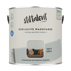 Stiltalent Wandfarbe 'soft grey' matt 2,5 l