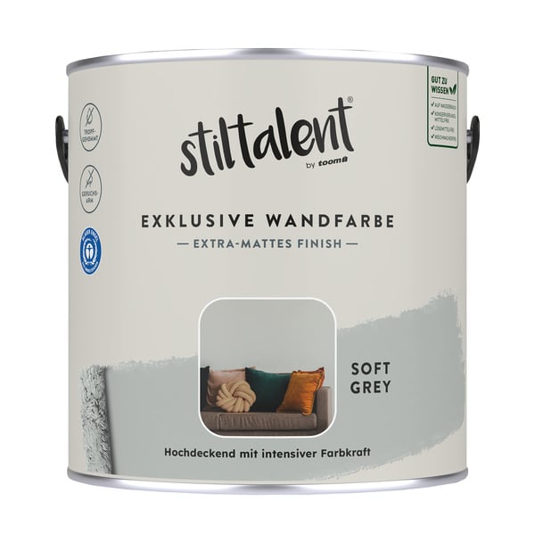 Bild 1 von Stiltalent Wandfarbe 'soft grey' matt 2,5 l