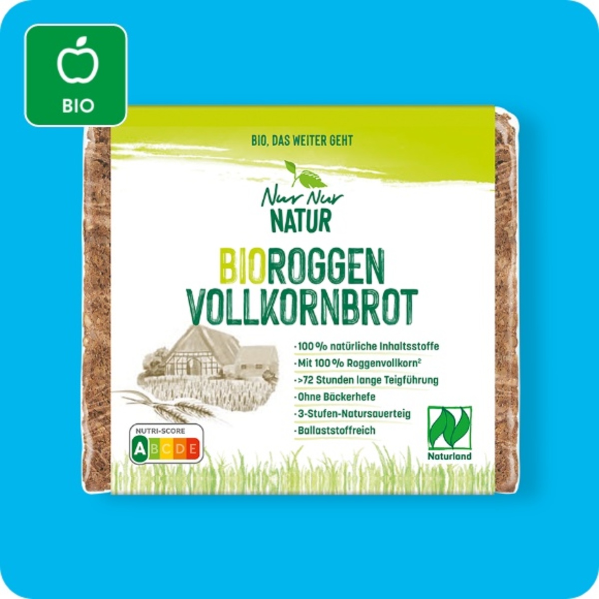 Bild 1 von NUR NUR NATUR Bio-Roggen-Vollkornbrot, Naturland-zertifiziert