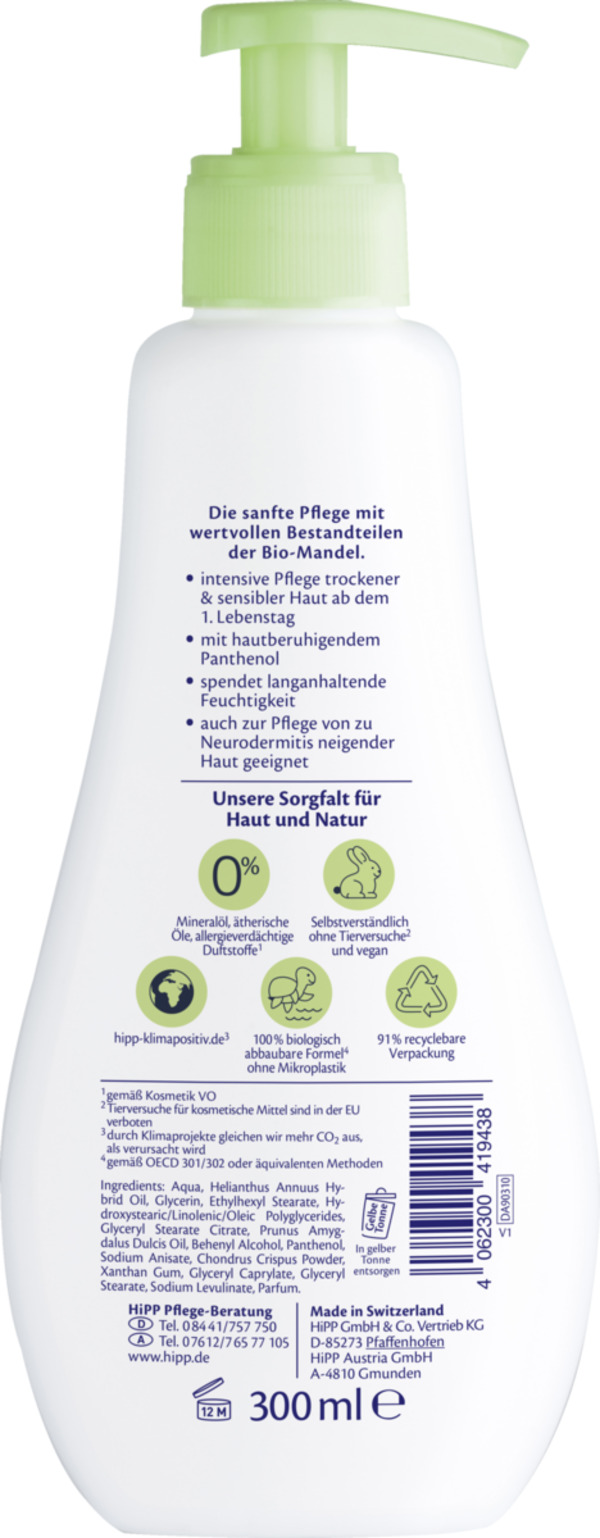 Bild 2 von HiPP Babysanft Pflege-Balsam intensiv, 300 ml