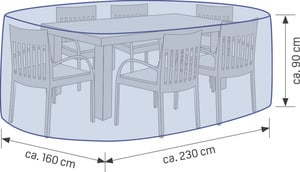 IDEENWELT Abdeckhaube für Gartenmöbel ca. 230x160x90cm