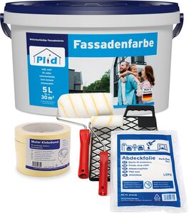 Fassadenfarbe Aussenfarbe Fassadenwetterschutz Anstreichset Weiß