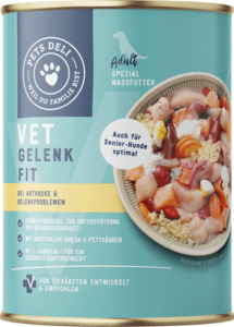 Pets Deli Nassfutter für Hunde, VET Gelenk fit mit Huhn, Lachs & Quinoa