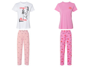 Damen Pyjama »Emily in Paris«, aus reiner Baumwolle