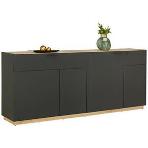 XXXL SIDEBOARD matt, Schwarz, Braun