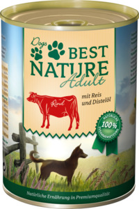 Dogs Best Nature Nassfutter für Hunde, Adult, Rind, Reis und Distelöl