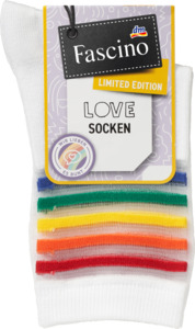 Fascino Socken mit Regenbogen-Ringeln weiß Gr. 39-42