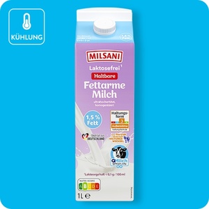 MILSANI Laktosefreie H-Milch, Fettarm