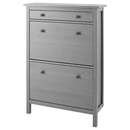 Bild 1 von HEMNES Schuhschrank, 2fach, grau lasiert 89x30x127 cm