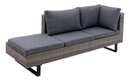 Bild 2 von 3 teiliges Gartenlounge Sofa Set Bahrain, Aluminiumgestell schwarz matt, Geflecht grau