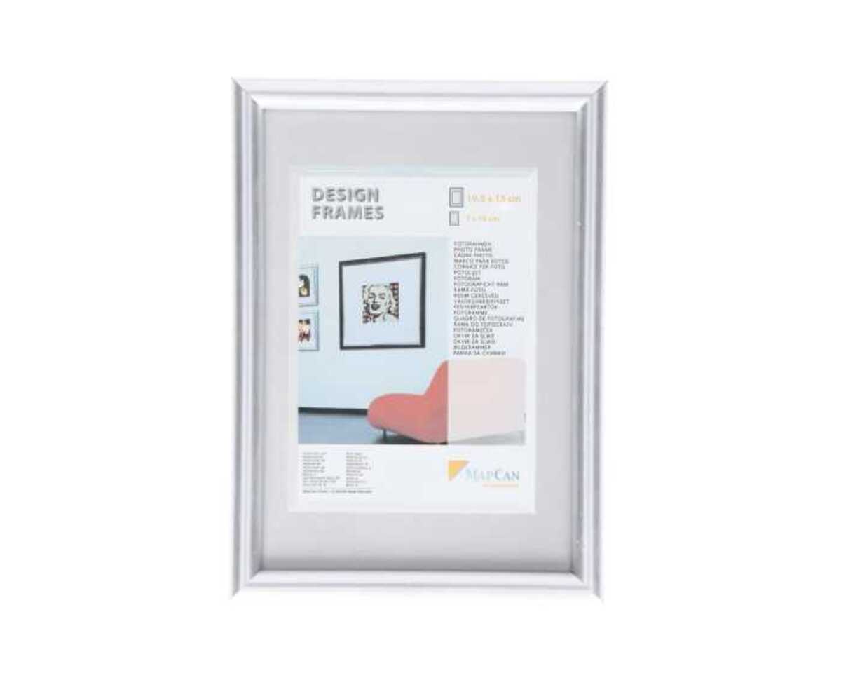 Bild 1 von Bilderrahmen aus Kunststoff mit Passepartout silber 10,5 x 15 cm / 7 x 10 cm