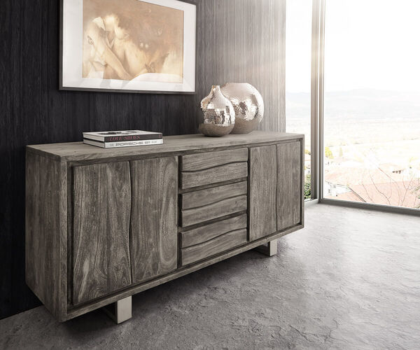 Bild 1 von Sideboard Live-Edge 172 cm Akazie Platin 3 Schübe 4 Türen