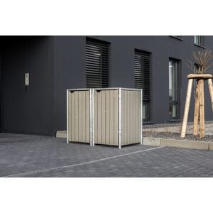 Hide Mülltonnenbox 240 l natur grau 2-fach