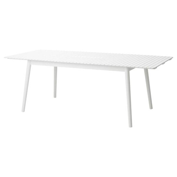 Bild 2 von HATTHOLMEN Ausziehtisch/außen, Eukalyptus/weiß 159/211x91 cm