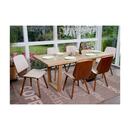 Bild 1 von 6er-Set Esszimmerstuhl MCW-B16, Holz Bugholz Retro-Design Walnussoptik, MVG-zertifiziert ~ Kunstleder creme