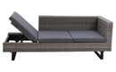 Bild 3 von 3 teiliges Gartenlounge Sofa Set Bahrain, Aluminiumgestell schwarz matt, Geflecht grau