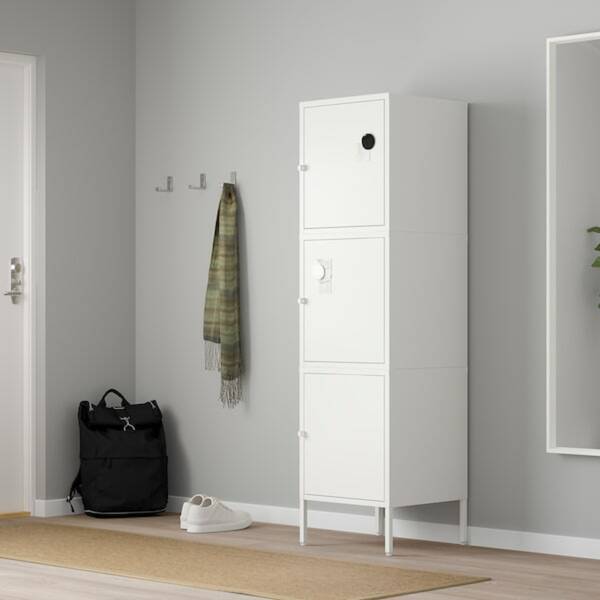 Bild 3 von HÄLLAN Aufbewahrung mit Türen, weiß 45x47x167 cm