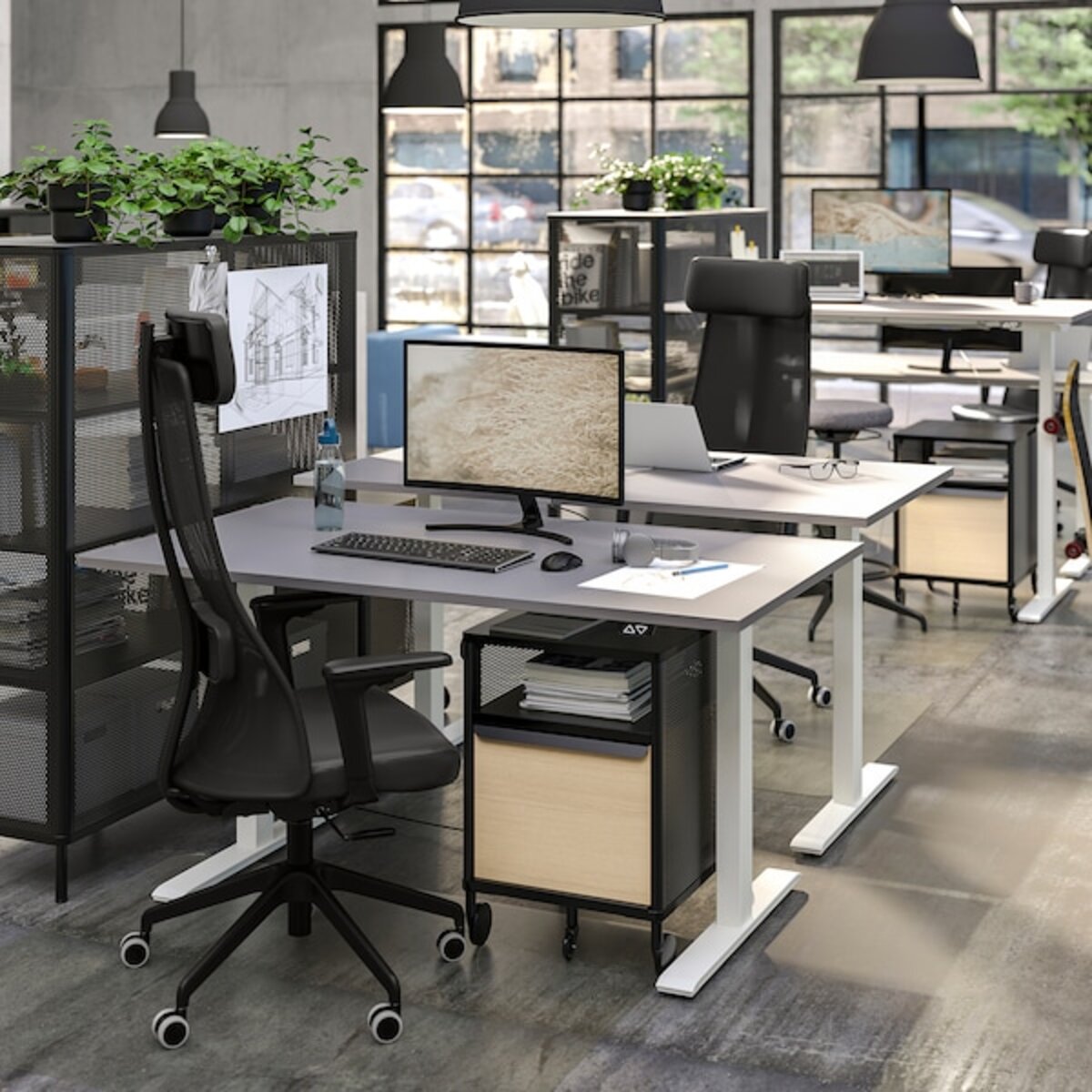 Bild 3 von BEKANT Aufbewahrung mit NFC-Schloss, Netz schwarz 41x61 cm