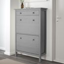 Bild 2 von HEMNES Schuhschrank, 2fach, grau lasiert 89x30x127 cm