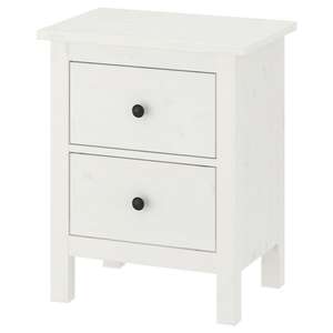 HEMNES Kommode mit 2 Schubladen, weiß gebeizt 54x66 cm