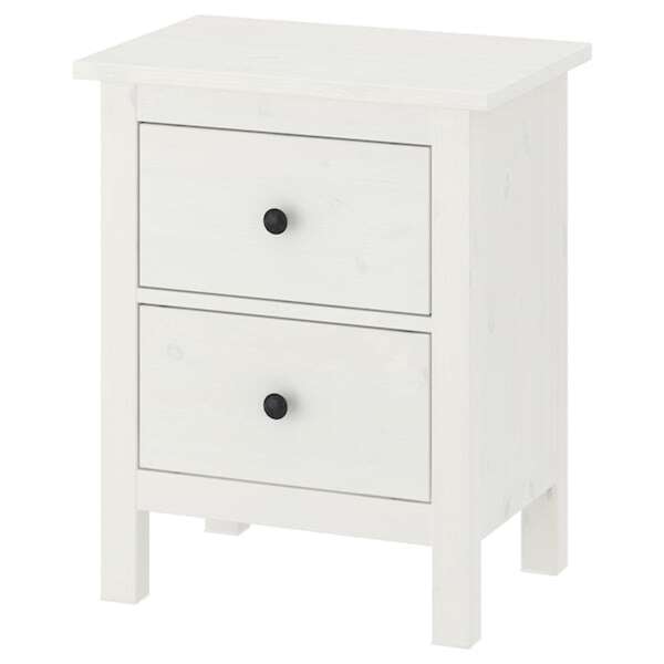 Bild 1 von HEMNES Kommode mit 2 Schubladen, weiß gebeizt 54x66 cm