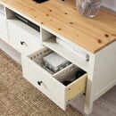 Bild 3 von HEMNES TV-Bank, weiß gebeizt/hellbraun 148x47x57 cm