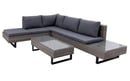 Bild 1 von 3 teiliges Gartenlounge Sofa Set Bahrain, Aluminiumgestell schwarz matt, Geflecht grau