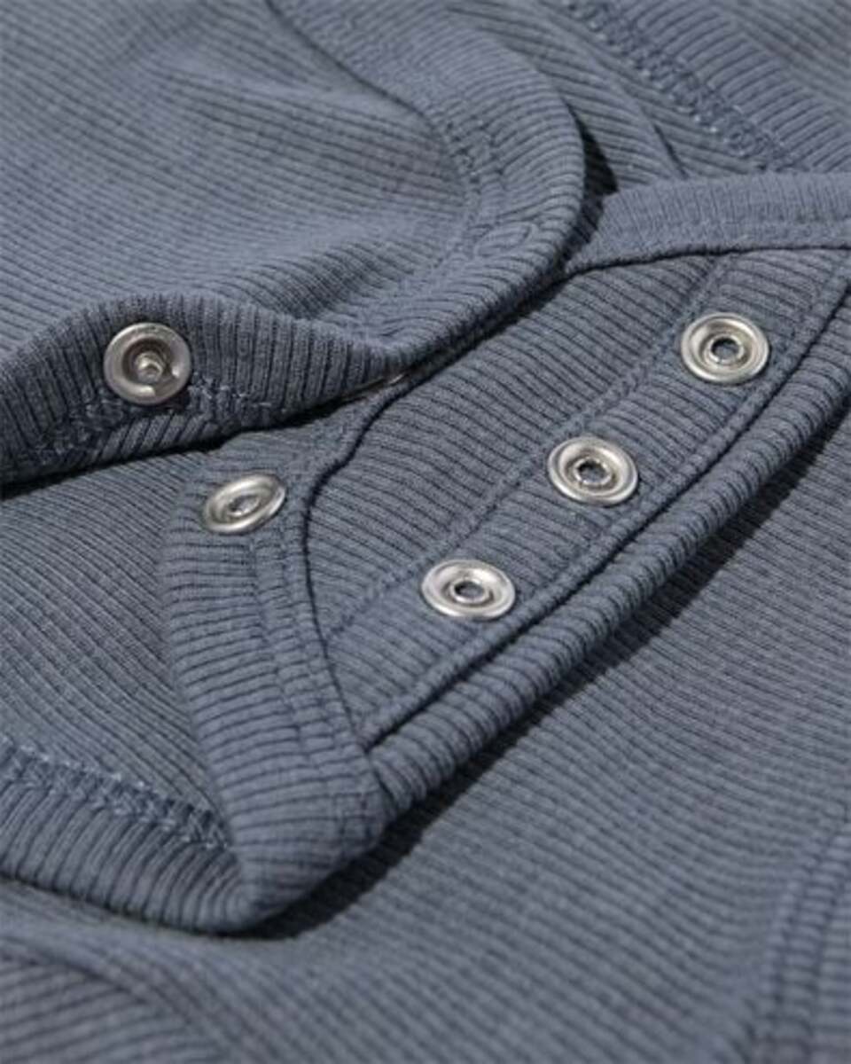 Bild 3 von größenflexibler Newborn-Wickelbody, Feinripp, mit Bambus/Elasthan dunkelgrau