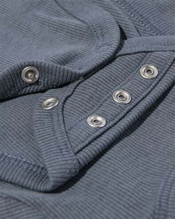 Bild 3 von größenflexibler Newborn-Wickelbody, Feinripp, mit Bambus/Elasthan dunkelgrau