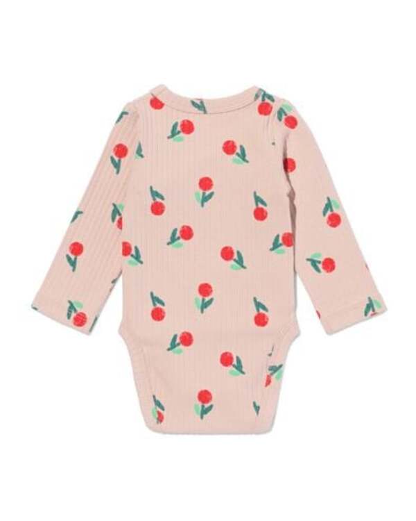 Bild 4 von größenflexibler Newborn-Wickelbody, mit Bambus und Elasthan, Feinripp, Blumen hellrosa