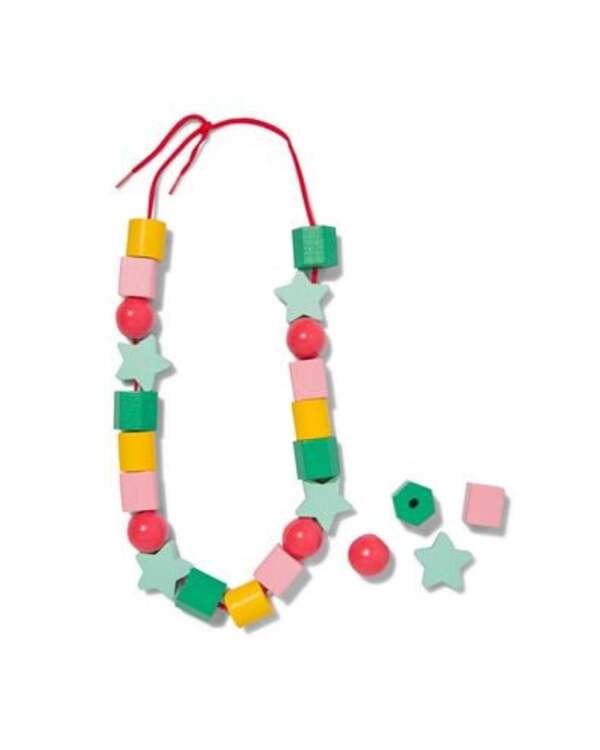 Bild 2 von Holzperlen mit Faden, 70-teilig