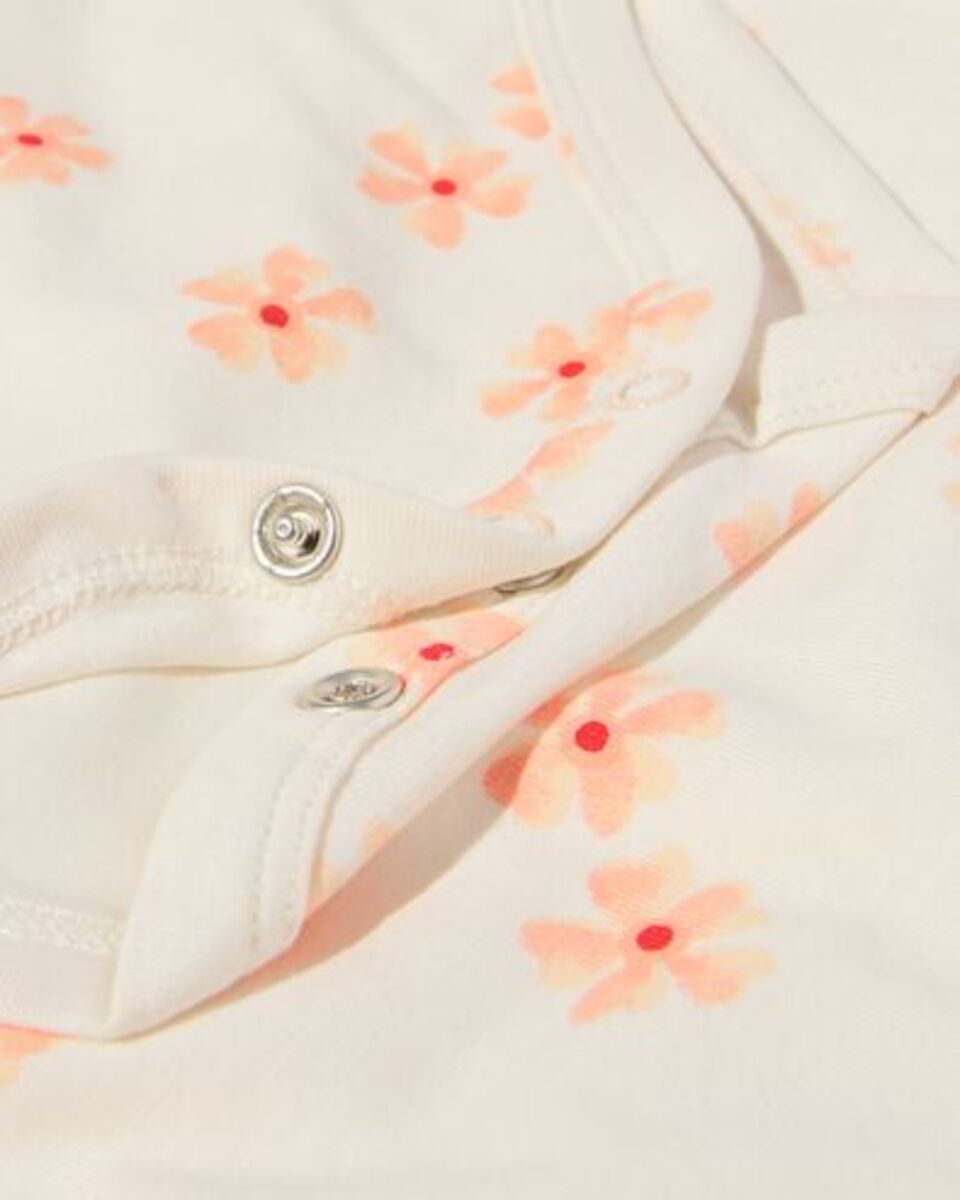 Bild 3 von Strampler aus Bio-Baumwolle mit Stretch, Blumen – 3 Stück rosa