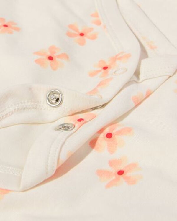 Bild 3 von Strampler aus Bio-Baumwolle mit Stretch, Blumen – 3 Stück rosa