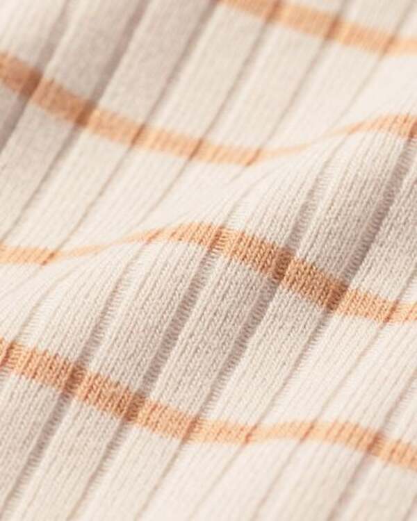 Bild 2 von größenflexibler Newborn-Wickelbody, mit Bambus und Elasthan, Feinripp, Streifen hellbraun