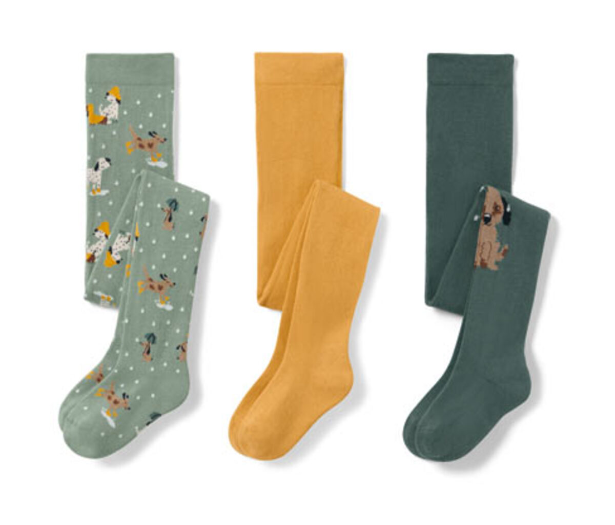 Bild 1 von 3 Kinder-Strumpfhosen, hellgrün, dunkelgrün, gelb