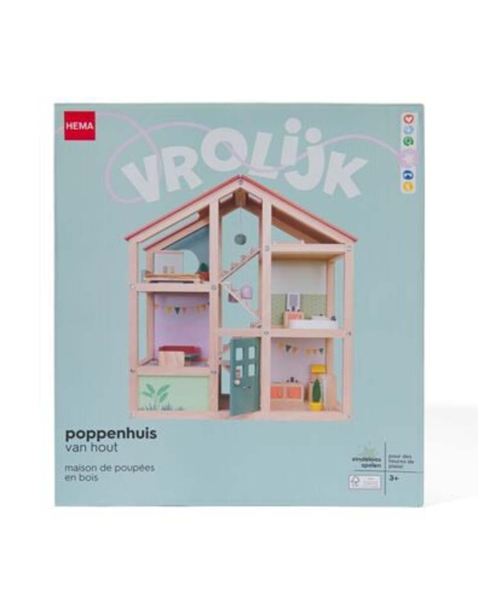 Bild 4 von Holz-Puppenhaus mit Möbeln, 52 x 24 x 61.5 cm