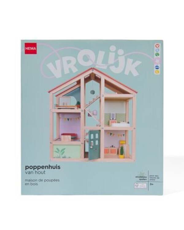 Bild 4 von Holz-Puppenhaus mit Möbeln, 52 x 24 x 61.5 cm