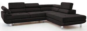 Ecksofa BACKSTREET Stoffbezug Schwarz/Grau ca. 275 x 230 cm - mit Schlaffunktion und Bettkasten