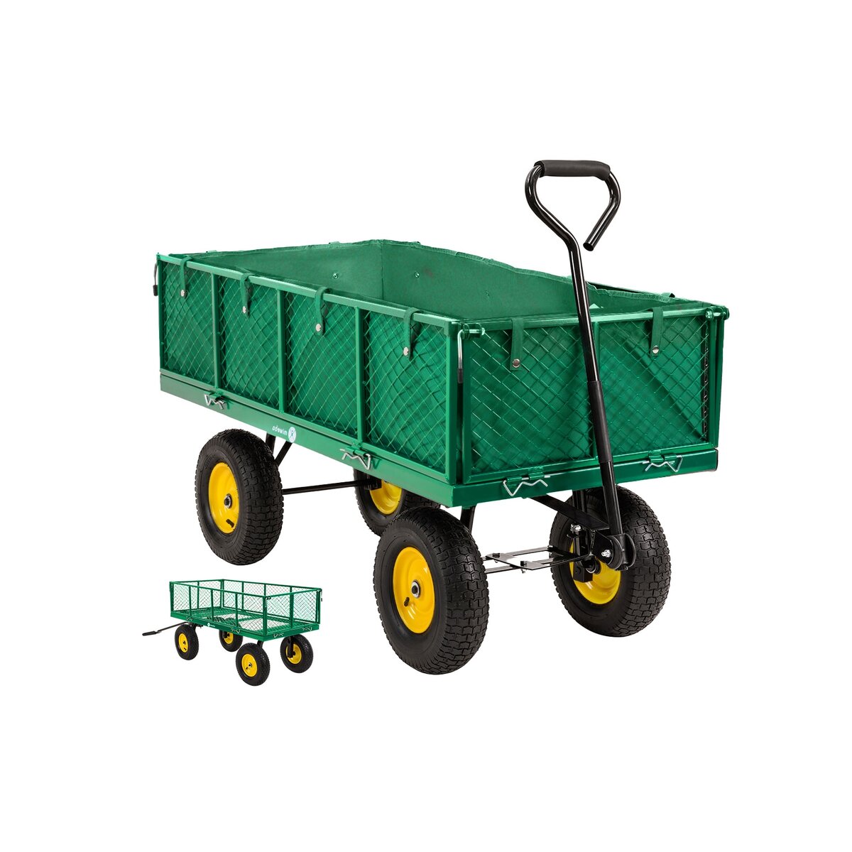 Bild 1 von Miweba Bollerwagen MB-700, Transportwagen mit 700 kg Traglast, klappbar, Doppelachse, Stahlrahmen (Grün)