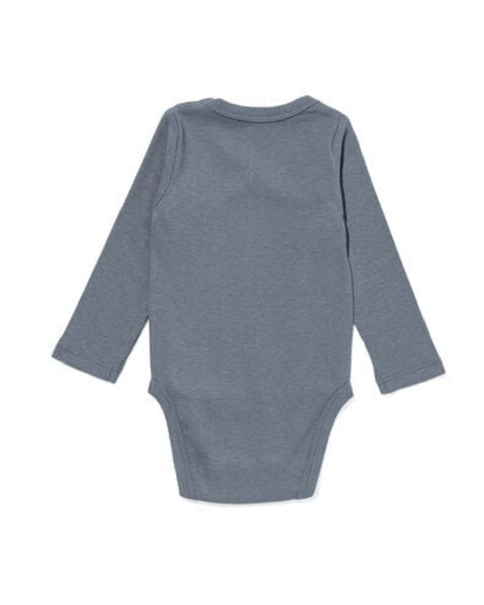Bild 4 von größenflexibler Newborn-Wickelbody, Feinripp, mit Bambus/Elasthan dunkelgrau