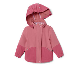 Kinder-Softshelljacke mit Farbwechsel bei Regen, rosa