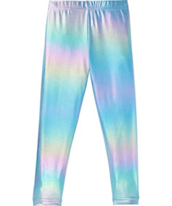 Leggings mit Holo-Effekt, elastischer Bund, regenbogenfarben