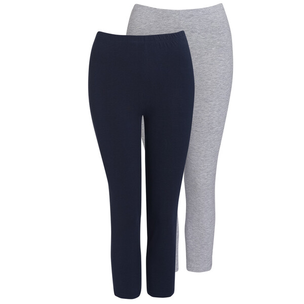 Bild 1 von 2 Damen 3/4-Leggings unifarben DUNKELBLAU / HELLGRAU