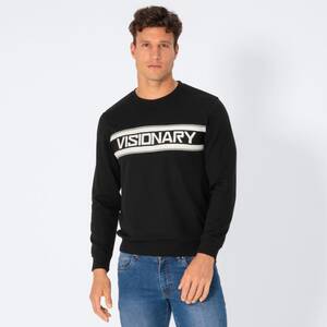 Herren-Sweatshirt mit Jacquard-Muster, Black